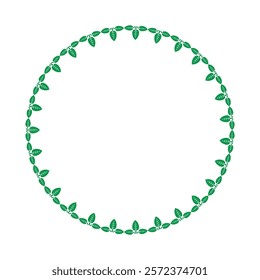 Round frame of leaves. Watercolor green leaves in circle. Graphic Designing element. EPS vector illustration