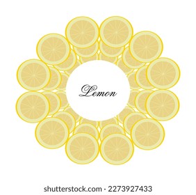 Round frame of lemon slices