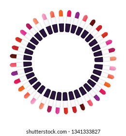 round frame of lipsticks