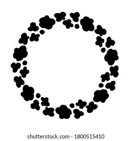 Round frame made of abstract elements. Template for your design.