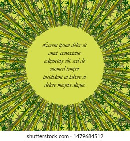 Round frame made of bamboo for text. eps10 vector illustration. hand drawing
