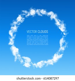 Round frame made of clouds