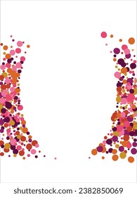 Round frame made of colored circles. banner Place for text. Horizontal background. Vector illustration.