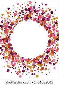 Round frame made of colored circles. banner Place for text. background. Vector illustration.