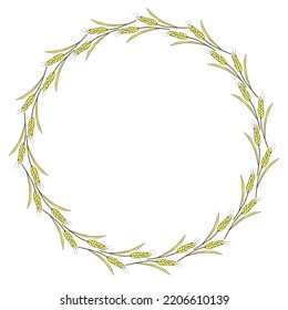 Round Frame Made Golden Wheat Rye Stock Vector (Royalty Free ...