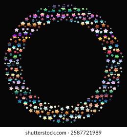 Round frame made of many colorful stars design