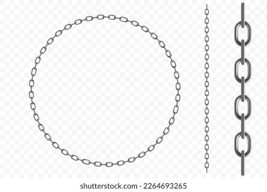 Round frame made of metal chain. Template isolated on transparent background. Vector mockup - Powered by Shutterstock - Get 15% off with code: PIKWIZARD15