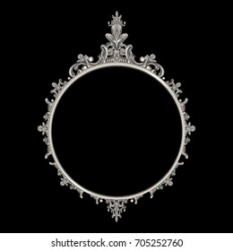 Round frame made of silver vintage.illustration