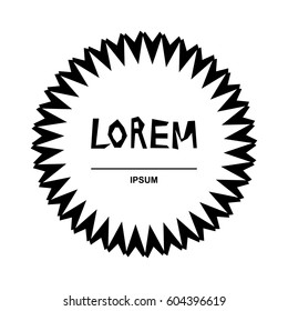 Round Frame Made of Simple Geometric Shapes. Circle Vector Illustration Isolated