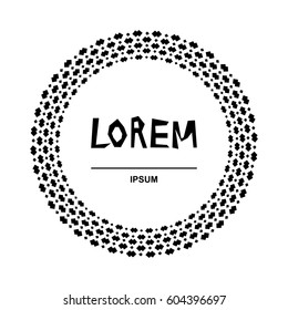 Round Frame Made of Simple Geometric Shapes. Circle Vector Illustration Isolated