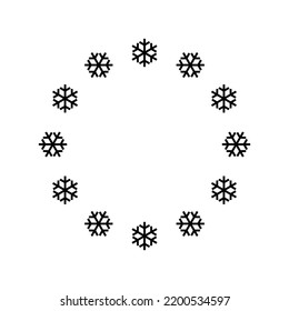 Round frame made of snowflakes. vector eps10.