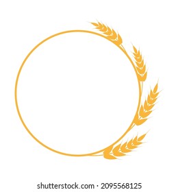 Round frame made of spikelets of wheat