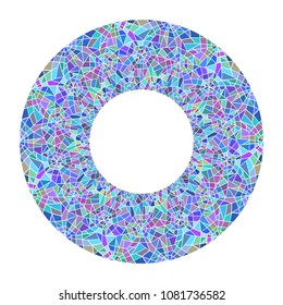 Round frame made of stained glass. Broken glass. Vector element for your creativity