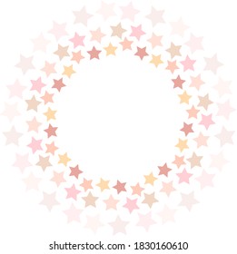 Round frame made of stars with space for text. Circle shape.