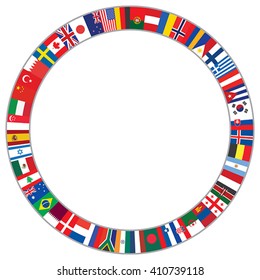 round frame made of world flags vector illustration