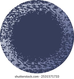 Round frame material with crusty pattern.