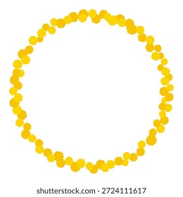 Material del marco redondo con flores de Mimosa