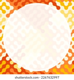 Round frame on background of abstract geometric SEAMLESS pattern with fractal ornament. Spring and summer ornate for social network page decoration. Design element. Vector