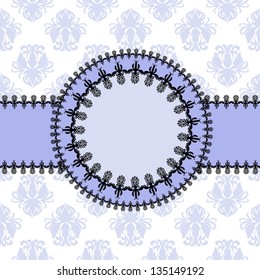round frame on the background of the flower pattern for boys