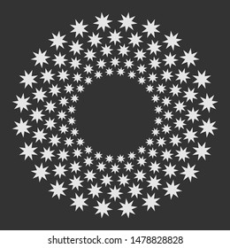 Round frame on a dark background. Vector illustration