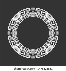 Round frame on a dark background. Vector illustration