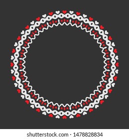 Round frame on a dark background. Vector illustration