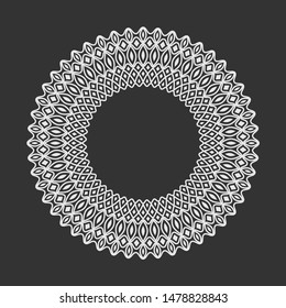 Round frame on a dark background. Vector illustration