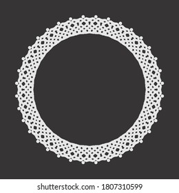 Round frame on a dark background. Vector illustration