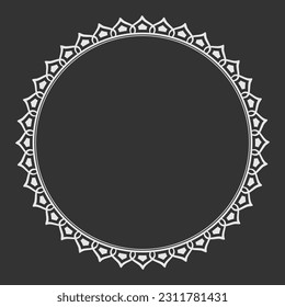 Round frame on a dark background. Vector illustration