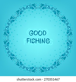 round frame on a fish theme with place for your text