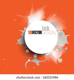 round frame on ink splatter background. eps10 vector