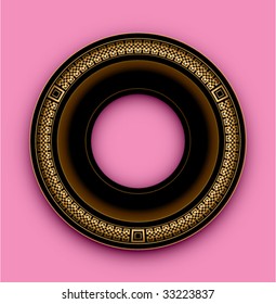 Round frame on a pink background