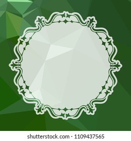 Round frame on a square mosaic background. Copy space. Vector clip art.