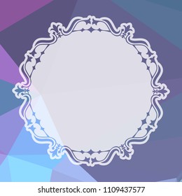 Round frame on a square mosaic background. Copy space. Vector clip art.