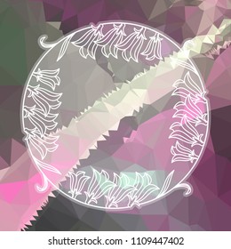 Round frame on a square mosaic background. Copy space. Vector clip art.