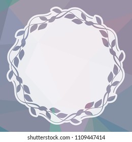 Round frame on a square mosaic background. Copy space. Vector clip art.