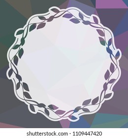 Round frame on a square mosaic background. Copy space. Vector clip art.