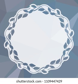 Round frame on a square mosaic background. Copy space. Vector clip art.