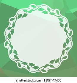 Round frame on a square mosaic background. Copy space. Vector clip art.