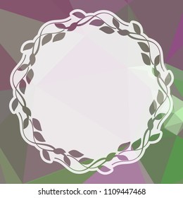 Round frame on a square mosaic background. Copy space. Vector clip art.