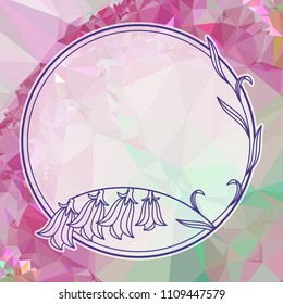 Round frame on a square mosaic background. Copy space. Vector clip art.