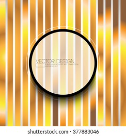 round frame on stripe metallic background design