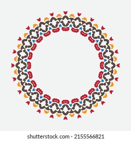 round frame on a white background with modern color