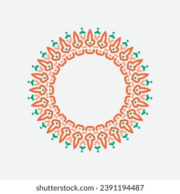 round frame on a white background