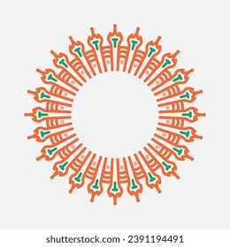 round frame on a white background