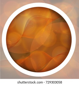 Round frame with orange wavy lines  illustration