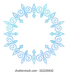 Round frame, Ornamental design element, Blue multicolor
