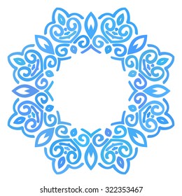 Round frame, Ornamental design element, Blue multicolor