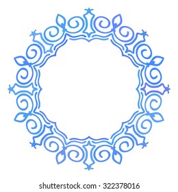Marco redondo, elemento de diseño ornamental, azul multicolor