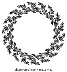 Round Frame Outline Roses Stock Vector (Royalty Free) 351117431 ...